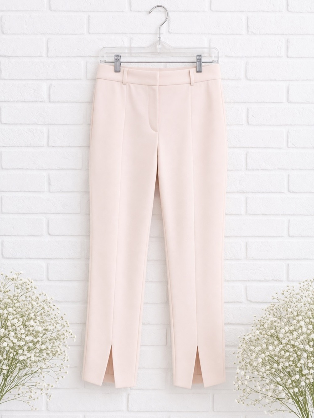 J. McLaughlin Deanne Straight Leg Split Hem Pants in Petal Pink Size 14